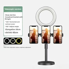 Smartphone Mobile Stand For Cell Phone Holder With LED Ring Light Dual Position For Professional Live Streaming Video Record