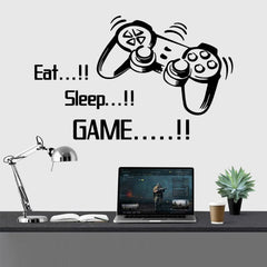 1pc Gamer Wall Art Decal For Kids Room Decor Game Handle Frase Vinyl Stickers For Children Bedroom Door Decals
