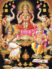 Religion Elephant God India Hinduism Ganesha Painting Canvas Durga Golden Zari Art Poster Prints Living Room Home Decor Pictures