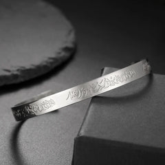 Dawapara Ayatul Kursi Quran Prayer Bangle Arbic Calligraphy Islamic Muslim Alhamdulillah Cuff Bracelet Stainless Steel Jewelry