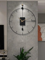 Modern Design Wall Clock Swingable Wall Clocks Living Room Modern Vintage Pendulum Clock Large Brief Wall Home Decor