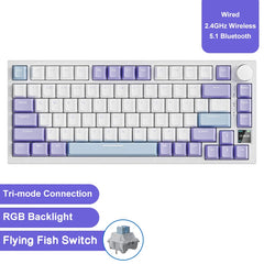 Ajazz AK820/AK820Pro Wireless/Bluetooth Mechanical Keyboard with Knob