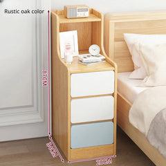 Modern Wooden Mini Nightstand with Drawer Storage