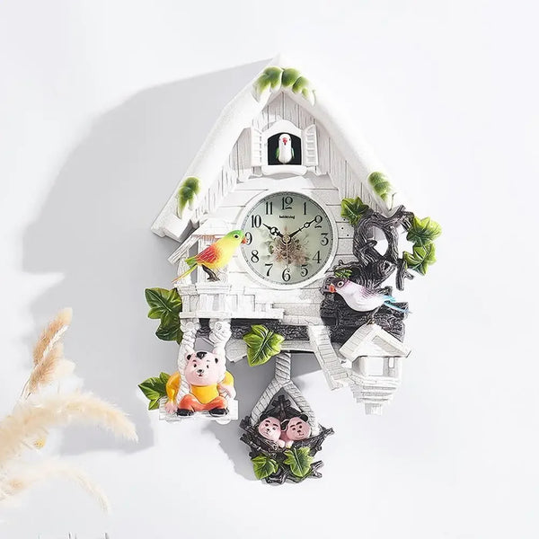 Cuckoo Wall Clocks with Timer Resin Clock Function Digital Decorative Wall Clock with Sounds For Home Kids Living Room Decor