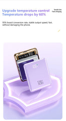 New 500000mAh Mini Power Bank Built-in 4 Cables Large Capacity Super Fast Charging External Battery for IPhone Samsung