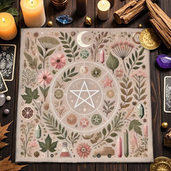 Gothic Decorative Tablecloth Tarot Tablecloth Tarot Enthusiast Astrology Ritual Cloth Polyester Altar Decorative Pad