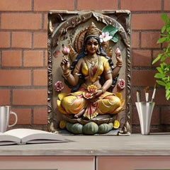 1pc 8x12" Vintage Aluminum Wall Art - Guadalupe Virgin Mary Retro Spanish Plaque, Golden Halo & Stars, Bohemian Style for Home