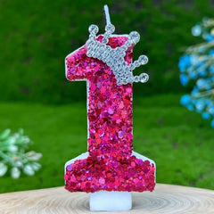Pink Children's Birthday Number Candles Girl And Holders Surprises Candle Sparkles Cake Decoration Funny Lighting Lamps Candles