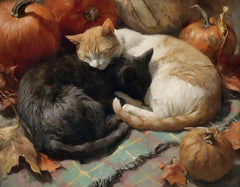 Lazy Playful Cute Afternoon Cat Sleeping Art Oil Painting Poster Canvas Printing Home Homestay Wooden House Wall Decor Painting