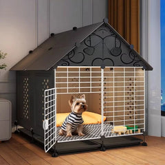 Pet Shop Small Medium Dog Cage for Teddy Bichon Pet House with Sleeping Area One Room One Toilet Design for Puppies Removable Tray Kennel