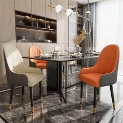 LUVODI PU Leather Dining Chairs with Arms Modern Kitchen Dining Chairs with Metal Legs for Hotels,Restaurants,Apartments Kitchen & Dining Furniture