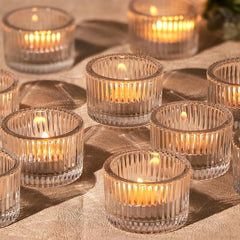 Tealight Gold Candle Holders,Votive Tea Light Candle Holder Glass for Centerpieces Wedding Table Decor,Party Supplies,Home Decor