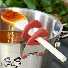 Pot Spoon Holder Pot Clip Holder Anti Scald Silicone Grip for Spoon Spatula Fork Cooking Utensils Spoon Rest Kitchen Tools, Kitchen Accessories