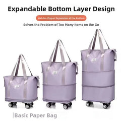 Large Capacity Universal Wheel Travel Bag Portable Handheld Luggage Bag with Roller Storage Fitness Bag 2024 New Model