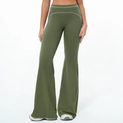 High Waist Yoga Flared Pants Hip Lifting Fitness Trousers Exercise Elastic Bell Bottom Pants Female Casual Outdoor Yoga Pants