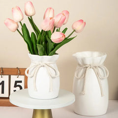Nordic Bow Design Plastic Flower Vase – Modern Home Decor