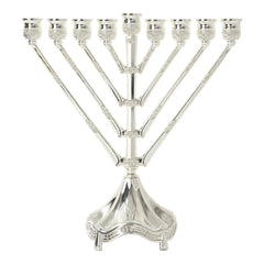 Vintage Hanukkah Menorah with 9 Arms Jerusalem Temple Candle Holder Sturdy for Prayer Festive Celebration Chanukah Decoration