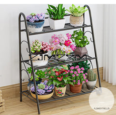3-Tier Iron Plant Stand – Indoor Balcony Flower Pot Rack Home Decor