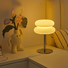 Creamy Bedside Table Lamp USB Tri-Color Dimmable Bedroom Furniture Home Decor