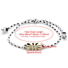 Lucky Eye Adjustable Colorful Braided Rope Bracelet Turkish Evil Eye Bead Copper Zircon Charm Bracelet for Women Men Jewelry
