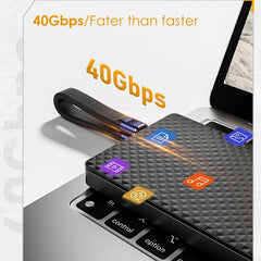 NEW 40Gbps 8K@60Hz PD 240W USB4 Type C to C Short E-Marker Cable Video Data Charge 3 in 1 With Key Chain for MacBook Power Bank