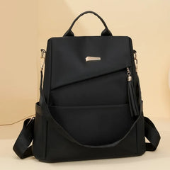 Fashion Women’s Nylon Anti-theft Backpack Tassel Decorative Casual Travel Female Shoulder Bag Large Capacity Student School Pack