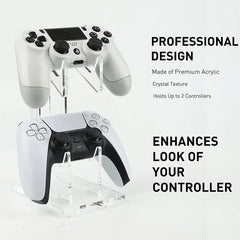 1/2PCS Clear 2 Layer PS5 PS4 Controller Stand With Headphone Holder Game Accessories Organizer Storage Rack For 1/2 Controllers