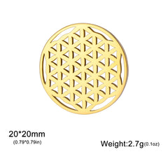 Dawapara Flower of Life Brooch Minimalist Sacred Geometry Spiritual Symbol Lapel Pin Protection Amulet Stainless Steel Jewelry