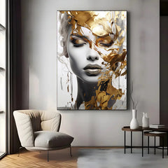 Modern Abstract Woman Face Print Art Posters, Wall arts Canvas Painting, Living Room and Bedroom Decor Cuadros No Framed