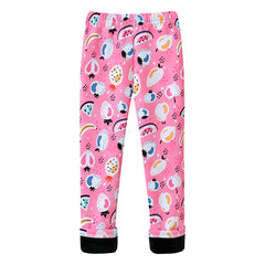Girls Warm Plush Long Pants for Autumn Spring Cartoon Butterfly Striped Soft Cozy Leggings Fleece-Lined Bottoms Kids Casual Wear