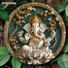 Weather-Resistant Vintage Ganesha  Wall Hanging Sign 1pc | 2D Flat, No Electricity Needed and Party Decor, Indian Home Deco
