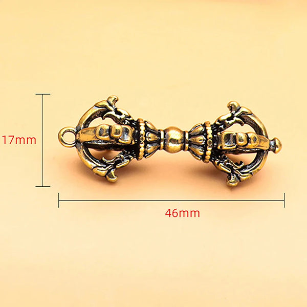 1pc S/M Vintage Brass Tibetan Handcraft Buddhist Copper Five Shares Dorje Vajra Pestle Key Ornaments Home Desk Decoration