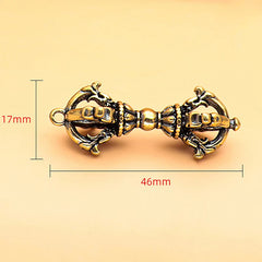 1pc S/M Vintage Brass Tibetan Handcraft Buddhist Copper Five Shares Dorje Vajra Pestle Key Ornaments Home Desk Decoration