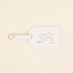 Personalized Pu Leather Luggage Tag Monogrammed Couple Travel Baggage Label Tags Wedding Bridal Shower Gift for Family Friends