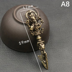 Handcraft Pendant Vintage Solid Religious Pestle Prayer Pendants Nepal Tibetan Buddhist Vajra Copper Crafts