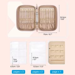Jewelry Travel Organizer Case for Home Jewelry Organizer Storage Ring Binder Clear Bags Zipper Rolls Pouch for Necklaces，Rings