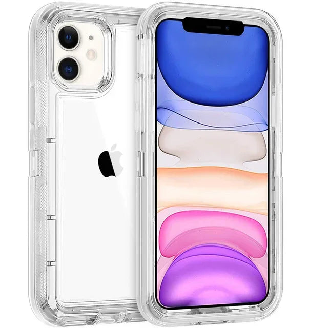 Luxury Ott Phone Case Box for IPhone 12 11 13 Pro Max XR XS XSMAX X Transparent Shockproof Armor Glossy Plain Case Phone Cover