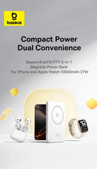 Baseus 27W Magnetic Power Bank 10000mAh 15W Wireless Charging External Battery For iPhone iWatch AirPods Samsung Xiaomi Poco