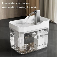 R USB Automatic Water Drinking Fountain Dispenser live water circulation Cat Water Bowl Removable with Pump Water Filter Silent