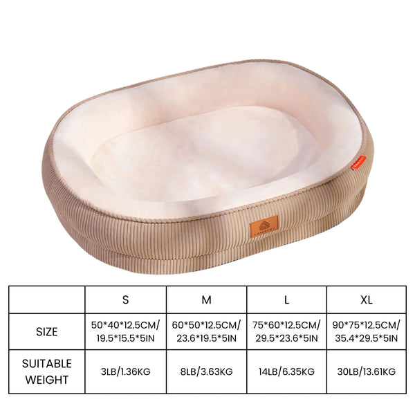 Winter Dog Bed for Medium Dogs Breeds,High Density Egg Crate Foam Dog Sofa Beds,Oval Kennel Bed,Pet Bed with Four Sided Bolster Pet Shop