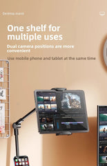 1Pc Mobile Phone Holder,special Bracket for Overhead Shooting,desktop Live Shooting, Food Recording Video,unpacking Vlog Bracket