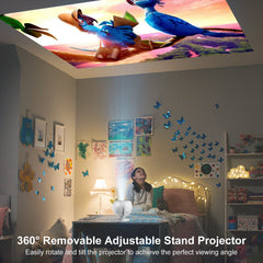 XBJ Mini  4K Home Theater Projector, Android WiFi 6 BT 5.0 Auto Keystone 360° Rotation Portable Video Projector for Outdoor Home
