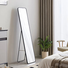Arched metal length floor mirror bedroom living room Dressing Cream Girls Mirror  Modern Simple Full Body Frame Mirror