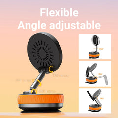 K10 Vacuum Suction Cup Car Magnetic Wireless Charger Foldable 360° Universal Rotating Stand for iPhone Samsung Gym Bath Mirror