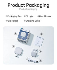 Portable LED Selfie Fill Light Photography Adjustable Brightness Mobile Led Light Clip For Phone Laptop Tablet Meeting Make Up