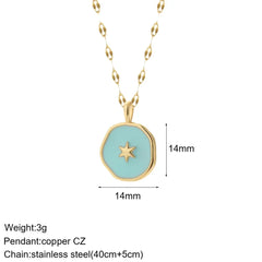 Heart Evil Blue Eye Sun Necklace for Women Cute Dog Bee Elephant Gold Color Pendant Long Stainless Steel Chains