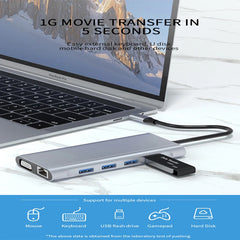 Basix Type-C Hub to HDMI Adapter USB C Hub 4K Thunderbolt 3 TF SD Reader Slot PD For MacBook Air Pro M2 M1 Chip Dock Station