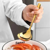 Creative Long-Handle Korean Thickened Stainless Steel Soup Spoon - golden / Silver