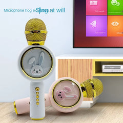 TWS Bluetooth-compatible Karaoke Microphone Wireless magic sound Microfone TF Speaker Sing Mic For Children Lovely Gift