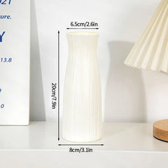 Nordic Vases Pure White Plastic Vases Imitation Ceramic Flower Vases Desktop Flowerpot Wedding Decor Home Ornament